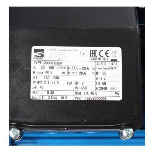 ปั๊มหอยโข่งแสตนเลส EBARA CDXM-120/20 - Image 2